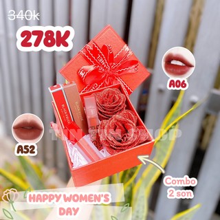 Hộp quà tặng valentine, tặng 8/3, tặng sinh nhật kèm son chính hãng
