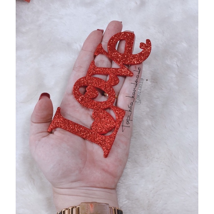 Set 10 chữ xốp kim tuyến trang trí bó hoa, hộp quà