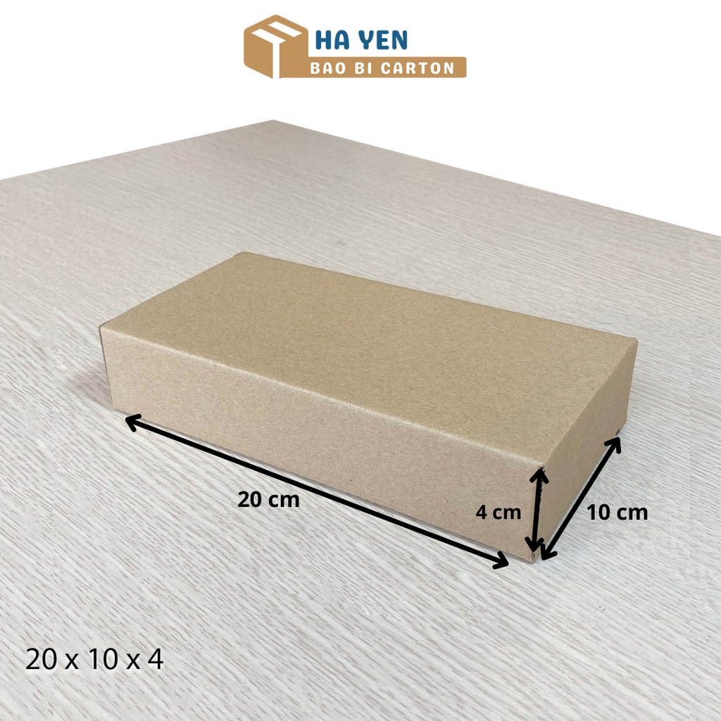 20 x 10 x 4 cm - Combo 100 hộp carton nắp gập 20x10x4 cm đóng hàng