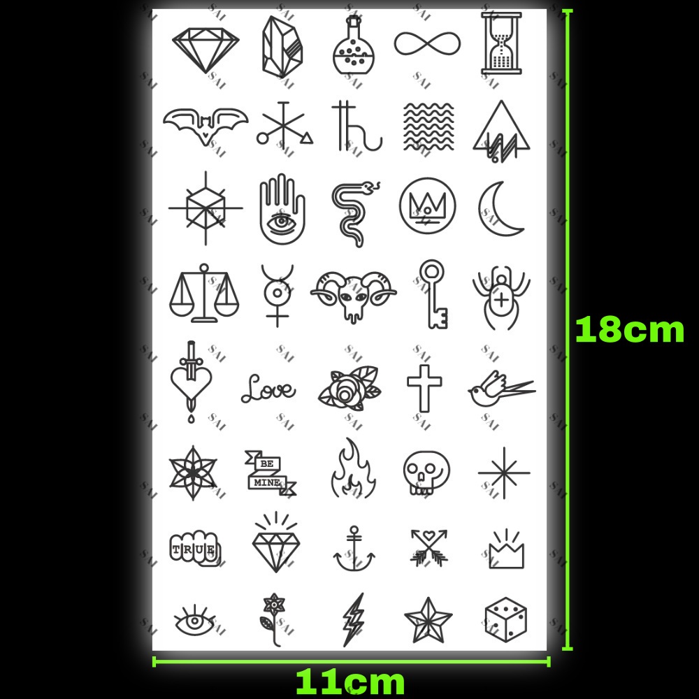 Miếng dán hình xăm tạm thời SAI MAGIC TATTOO 055 kích thước 18CM×11CM chống thấm nước lâu trôi lên đến 2 tuần