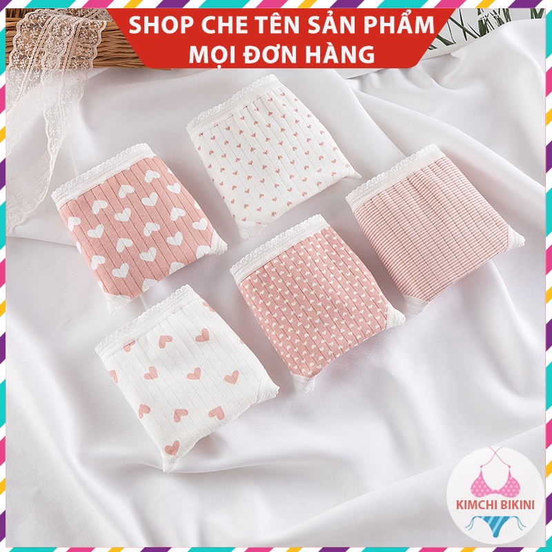 Set 10 Quần nót nữ cotton cute dễ thương KIMCHIBIKINI Combo quần lót nữ viền ren mềm mại thoáng mát QL004