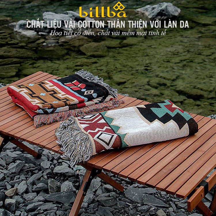 Thảm trải dã ngoại thổ cẩm, khăn trải bàn sofa decor cắm trại picnic ngoài trời phong cách Vintage BB4121  - Billba Camp