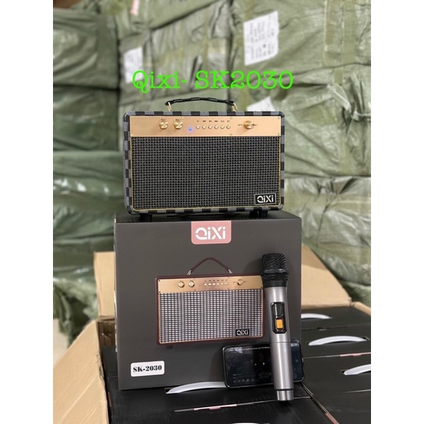 Loa bluetooth QIXI- SK2030 kèm 1 micro karaoke ko dây công suất 50 W
