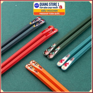 (HÀNG LOẠI 1) Set 5 Đôi Đũa Sợi Thủy Tinh Gia Đình Chống Mốc, Chống Mốc, Trơn Trượt Hàng Nhập Cao Cấp Phong Cách Nhật