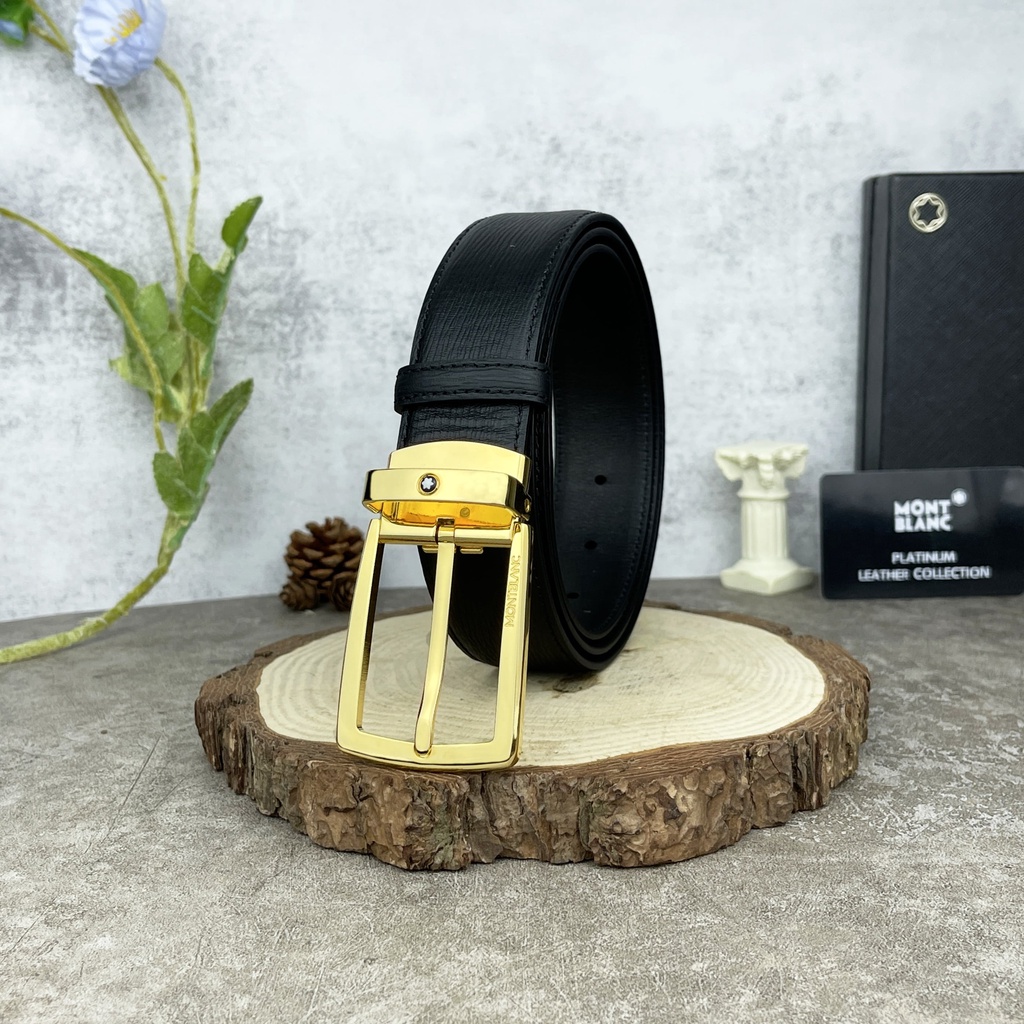 Thắt lưng MB Trapeze Shiny Stainless Steel Pin Buckle Belt - Made in Germany
