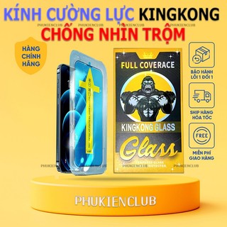 Kính cường lực TỰ DÁN KingKong CHỐNG NHÌN TRỘM full màn hình 10D cho X/ XS/ XR/ XS MAX/ 11/ 12/ 13/ 14 promax