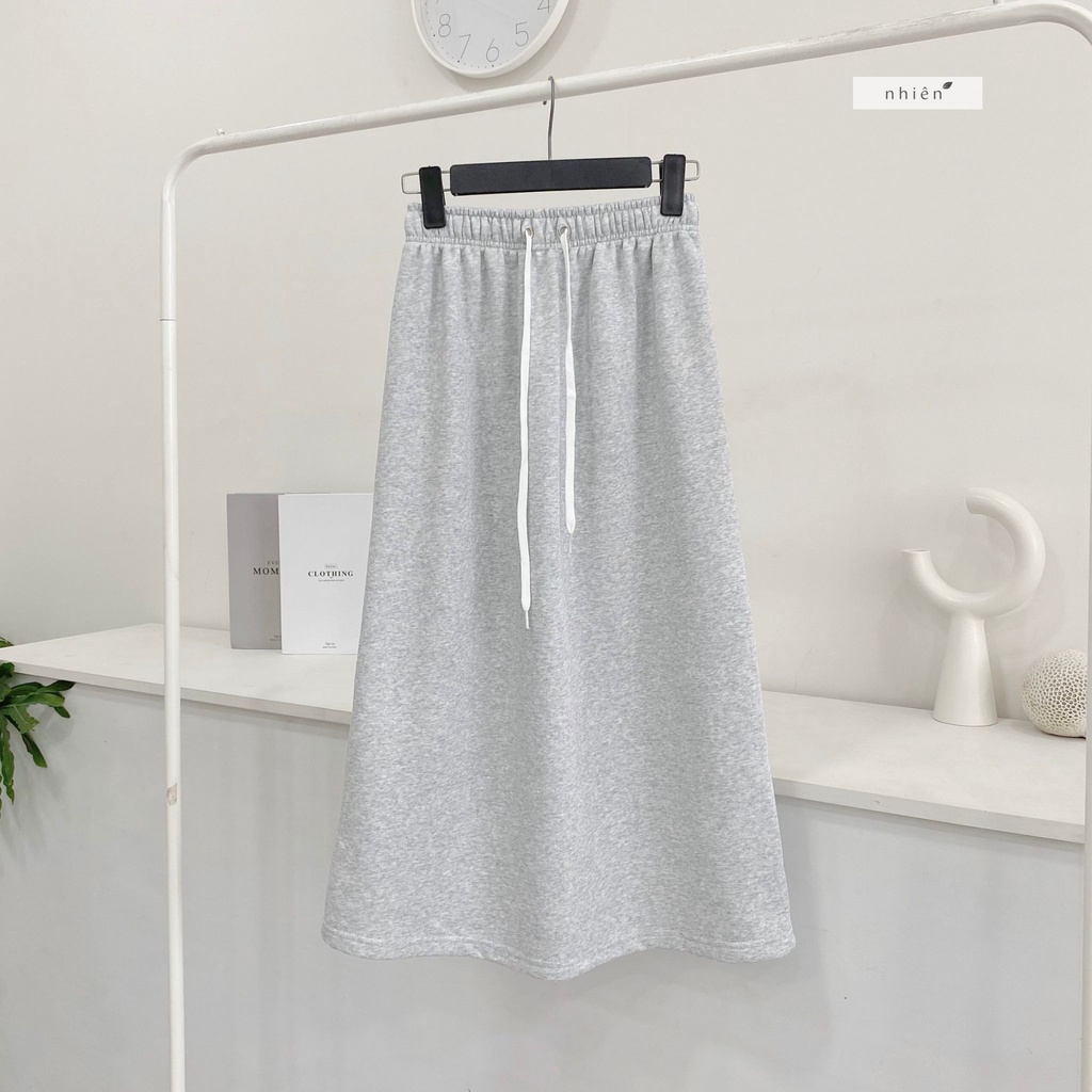 Chân váy thun xẻ sau dáng dài nhienhienvintage BV90
