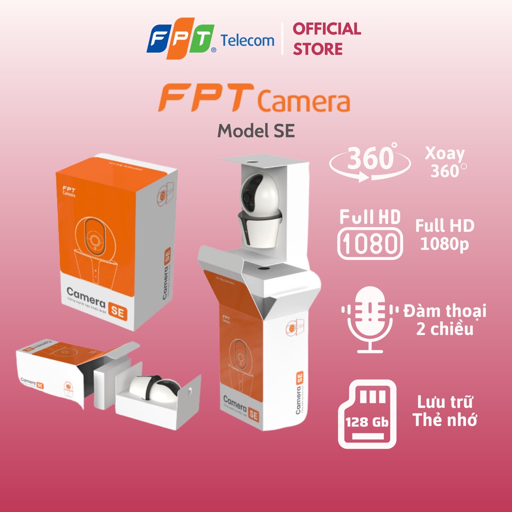 FPT Camera Model SE - Xoay 360 độ - Đàm thoại 2 chiều - Lưu trữ thẻ nhớ