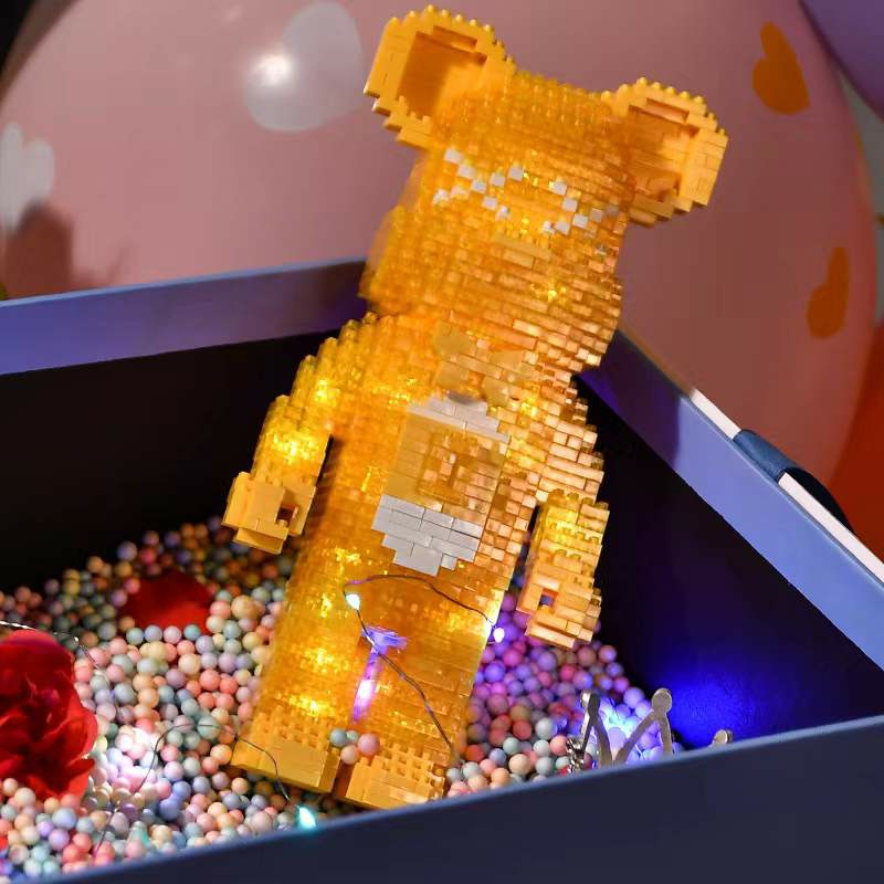 Lắp ráp mô hình Gấu Đặc Biệt CÓ ĐÈN, Sưu tập 5 con thành chữ LOVE <3