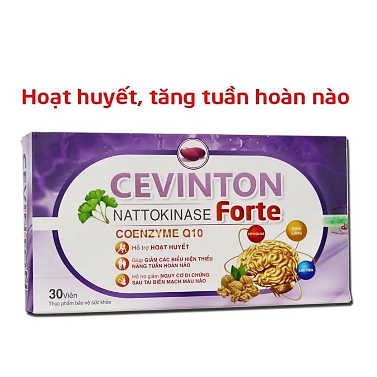 Bổ Não Cevinton nattokinase Forter Giúp Hỗ Trợ Tăng Cường Tuần Hoàn Máu Não,Giảm Thiểu Năng Tuần Hoàn Não, Tai Biến Mạch