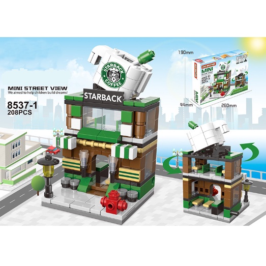 07047 Đồ Chơi Lắp Ghép Lego, Đồ Chơi Giáo Dục, Lego Xây Dựng Thành Phố, Mẫu Các Cửa Hàng, 160+ PCS, Hộp 26cm