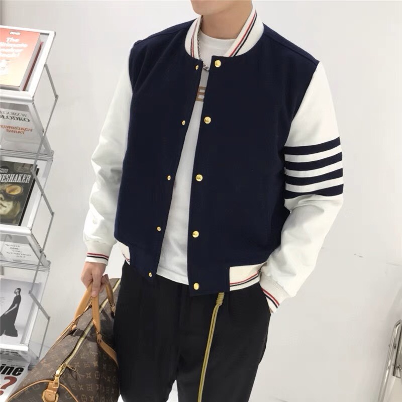 Áo khoác NỈ nam màu đen phối màu trắng chất vải nỉ, Áo gió nỉ cổ tròn gài nút thoáng mát UNISEX SoLo Shop sm