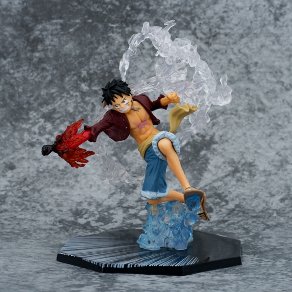 Mô hình one piece Luffy đấm gear 2 Fz dùng cú đấm lửa băng mũ rơm cao 17cm,figure nhân vật anime đảo hải tặc Luffy Store