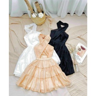 ❤ ĐẦM VOAN 2 LỚP CỔ YẾM ❤️ sang chảnh style Hàn Quốc