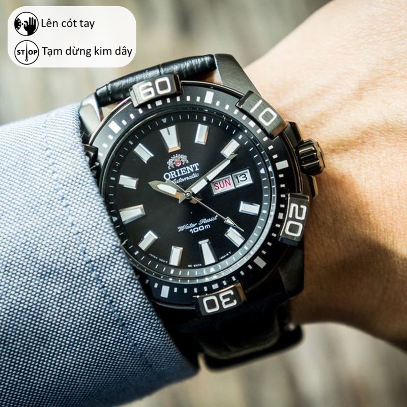 Đồng hồ nam Orient Watch Sport FEM7R004B9 thiết kế thể thao bơi lặn máy cơ Automatic chống nước kim dạ quang dây da