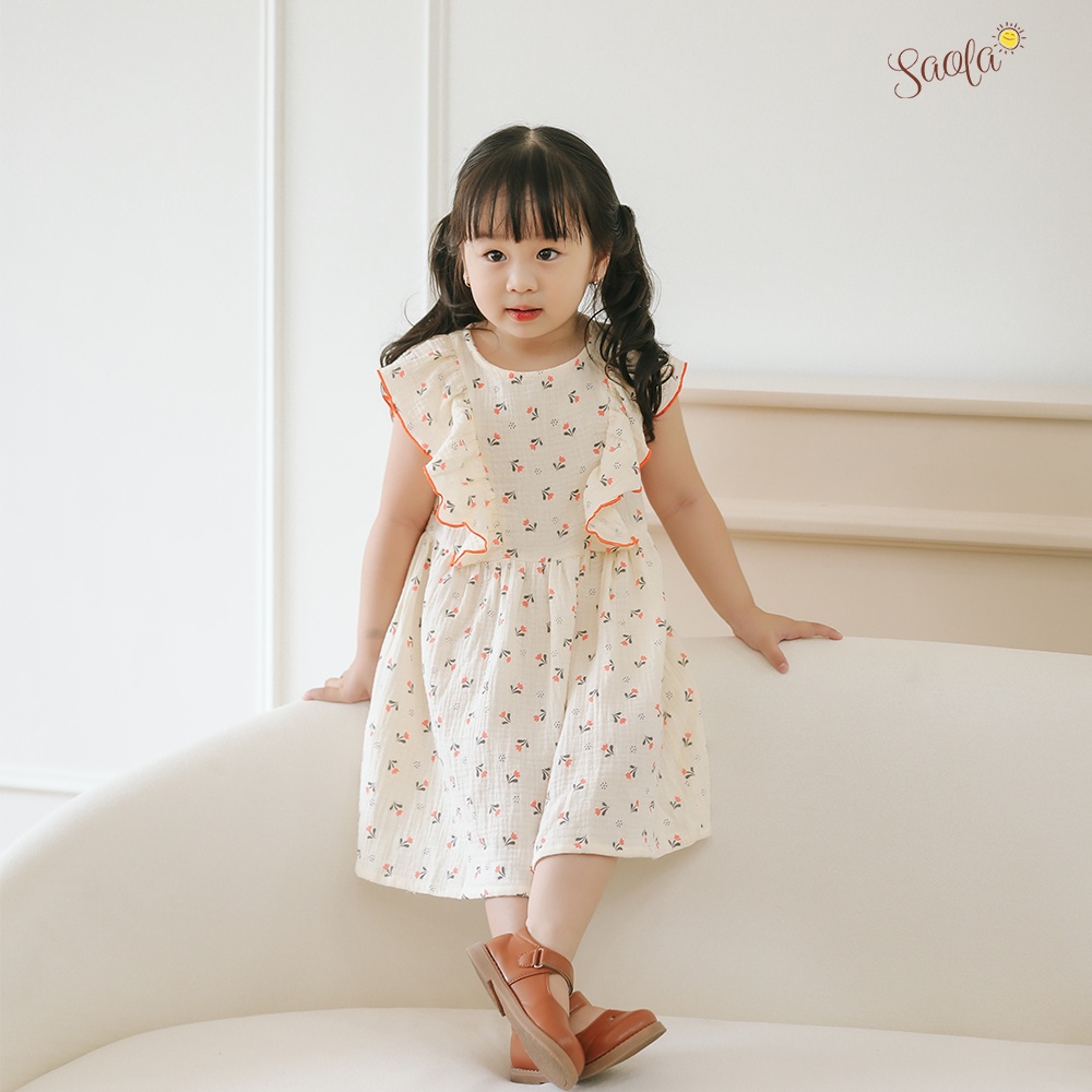 Đầm Công Chúa Mùa Hè Cổ Tròn Thời Trang Hàn Quốc Cho Bé Gái 1-6 Tuổi - ANTONELLA DRESS - DRM037 - SAOLA KIDS CLOTHING