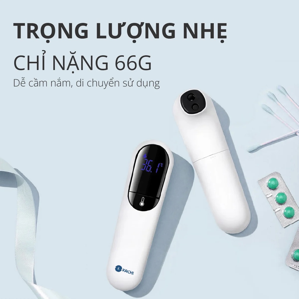 Nhiệt Kế Hồng Ngoài Đo Trán, Nhiệt Độ Phòng, Đo sữa cho bé, Bề Mặt Đồ Dùng Kachi JXB315 có chứng nhận FDA Mỹ