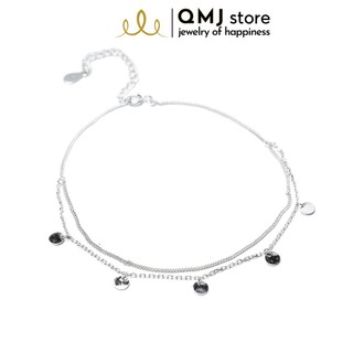 QMJ Lắc chân Tròn xinh xắn bạc 925 cao cấp-Q405
