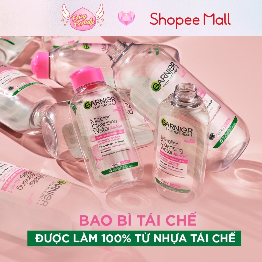 [GARNIER] Nước Tẩy Trang Cho Da Nhạy Cảm Dễ Kích Ứng, Sạch Sâu & Dịu Nhẹ Micellar Water For Sensitive Skin 400/125/50ml