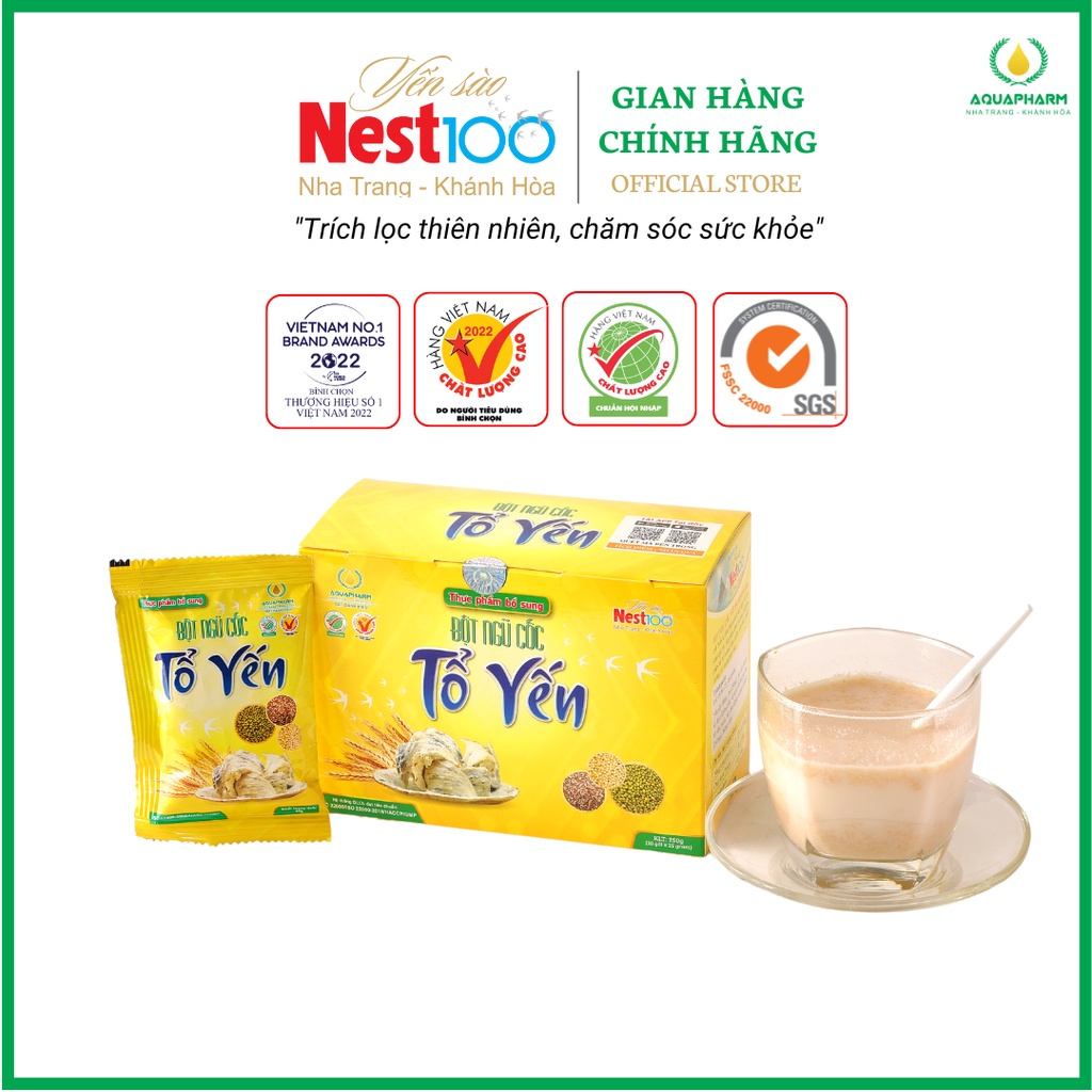 Bột ngũ cốc tổ yến sào Nest100 - Hộp 10 gói 25g