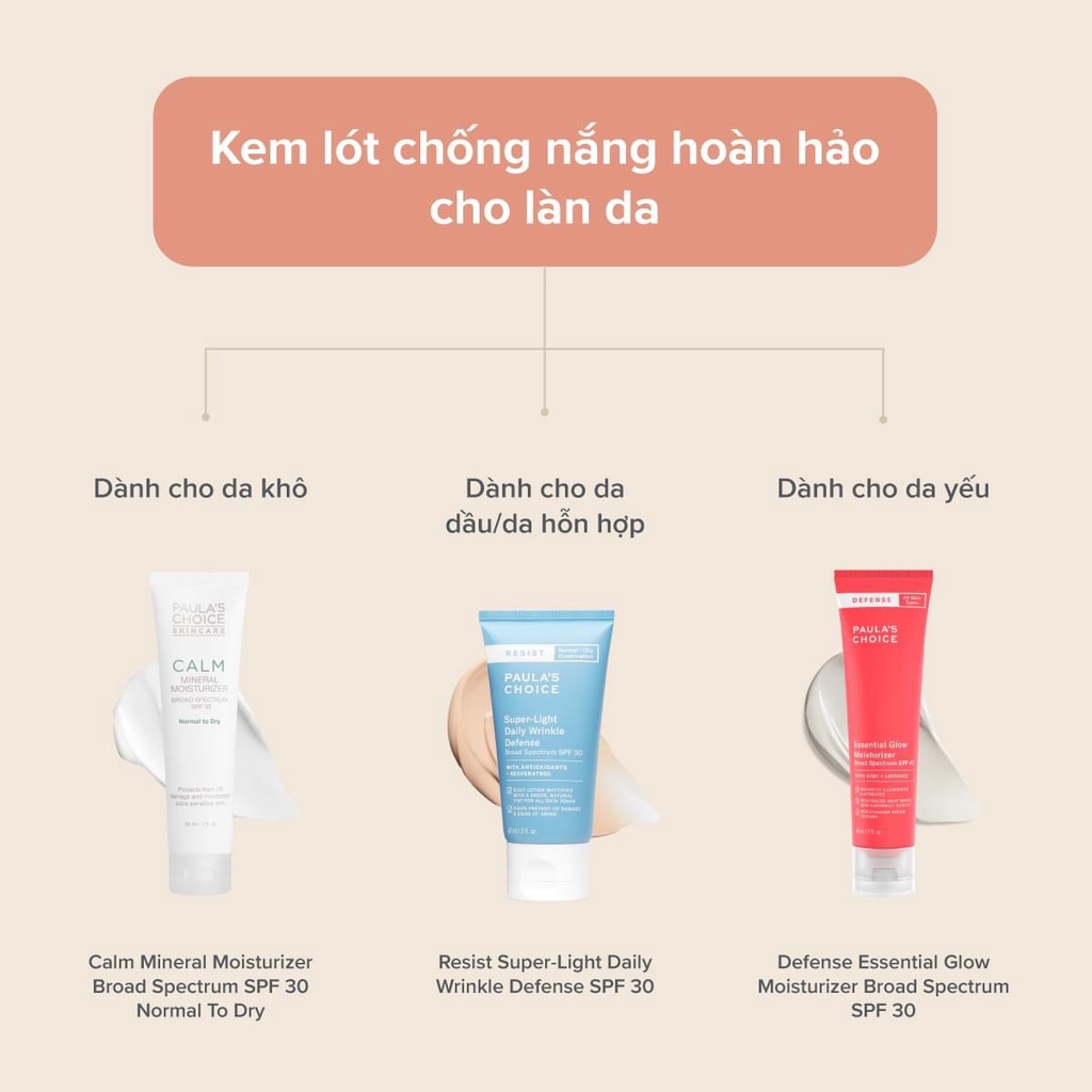 [PAULA'S CHOICE] Kem Chống Nắng Vật Lý Phổ Rộng Bảo Vệ Làn Da Defense Essential Glow Moisturizer SPF 30 60ml (Mã 2230)