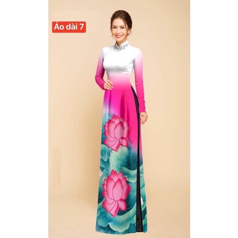 Áo Dài In 3D lụa nhật co giãn 4 chiều loại sịn