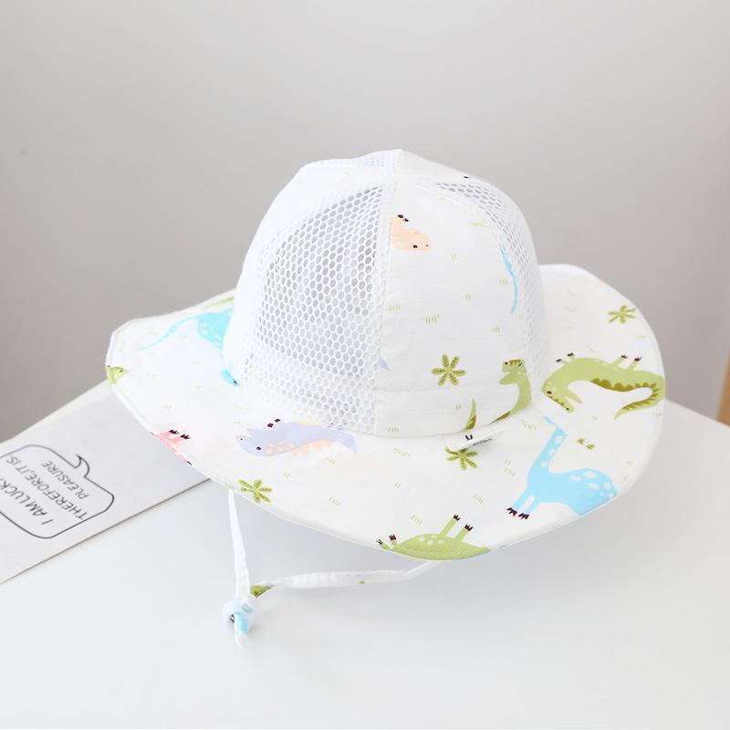 Mũ nón rộng vành chống nắng có lưới và quai buộc thời trang mùa hè sành điệu cho bé 1-4 tuổi