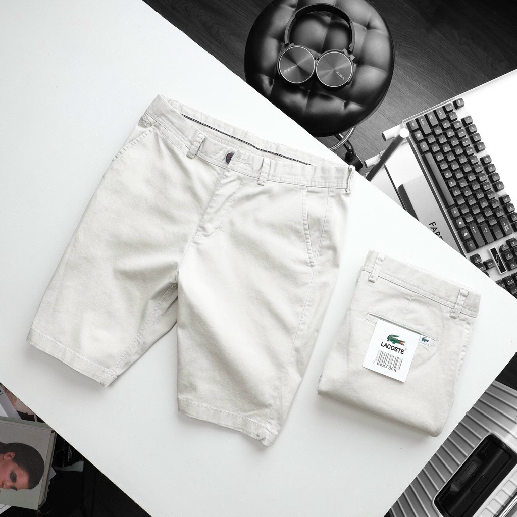 QUẦN SHORT KAKI XUấT DƯ TM 100% FULL TEM LOGO