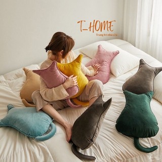 Gối tựa lưng, gối ôm hình mèo, decor trang trí, đệm ghế văn phòng