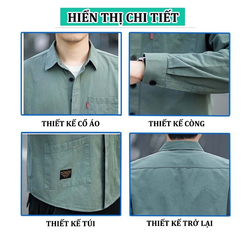 Áo sơ mi ngắn tay form rộng Áo Sơ Mi Nam Vãi Đũi Tay Ngắn áo khoác sơ mi chất vải lụa mịn chống nhăn có túi hợp thời tra