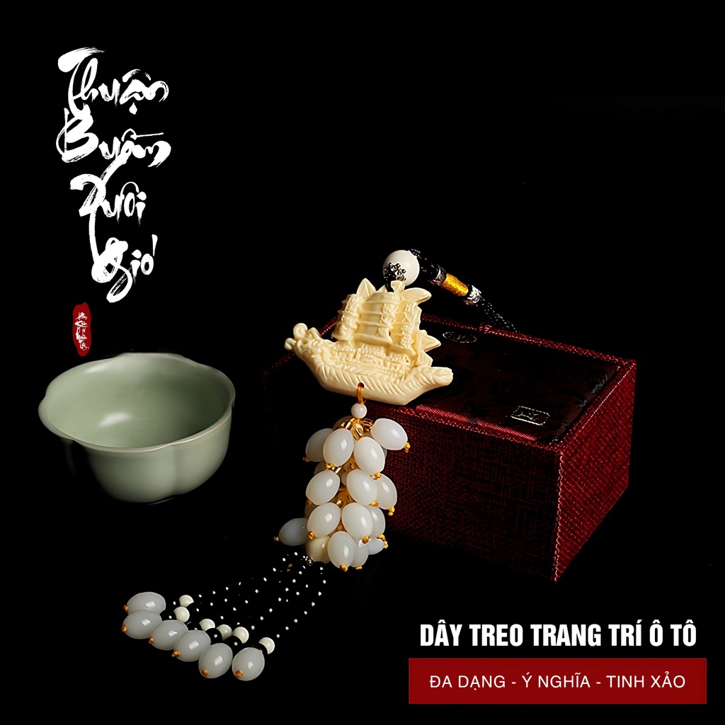 Dây Treo Móc Khóa Trang Trí Xe Ô Tô Mang Lại Bình An May Mắn Hình Phật, Liên Hoa, Hồ Lô... 5