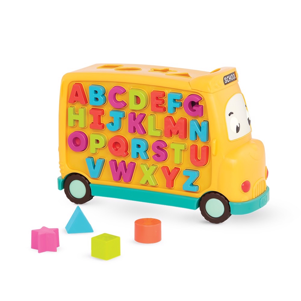 Đồ chơi Xe bus trường học đa năng B.toys - Battat kèm bảng nam châm giúp bé học chữ, ghép từ và hình khối