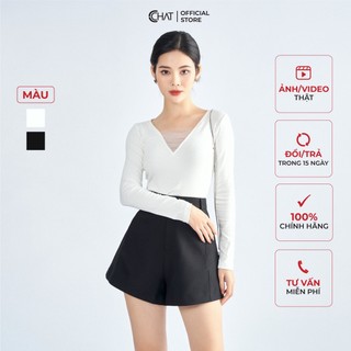 Áo Thun 𝐂𝐂𝐇𝐀𝐓 Cổ V Phối Lưới Chất Vải Cao Cấp Co Giãn Mềm Mịn 22TDC8004OT