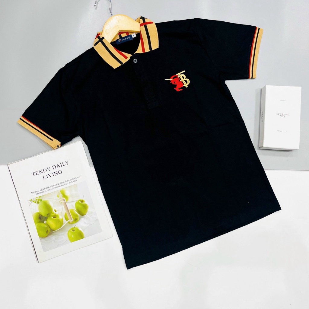 Áo Thun Polo Nam Cổ Bẻ Tay Ngắn Vải Cotton 3 Màu Phối Logo Viền Cổ Sang Trọng Lịch Lãm NEW UNISEX