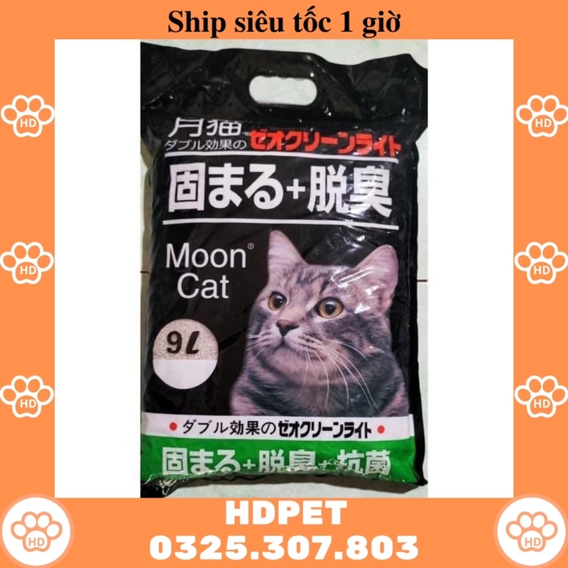 Siêu Rẻ, Túi 9Lít Cát Vệ Sinh Cho Mèo Mooncat 9L Cát Nhật đen Moon cat