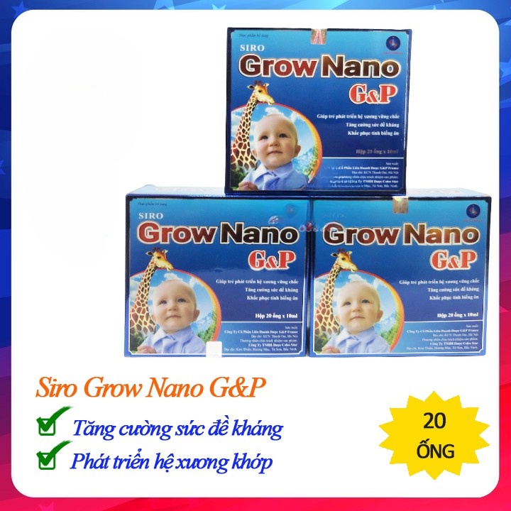 Siro Canxi Grow Nano G&P – Giúp ăn ngon, tiêu hóa khỏe, phát triển chiều cao.