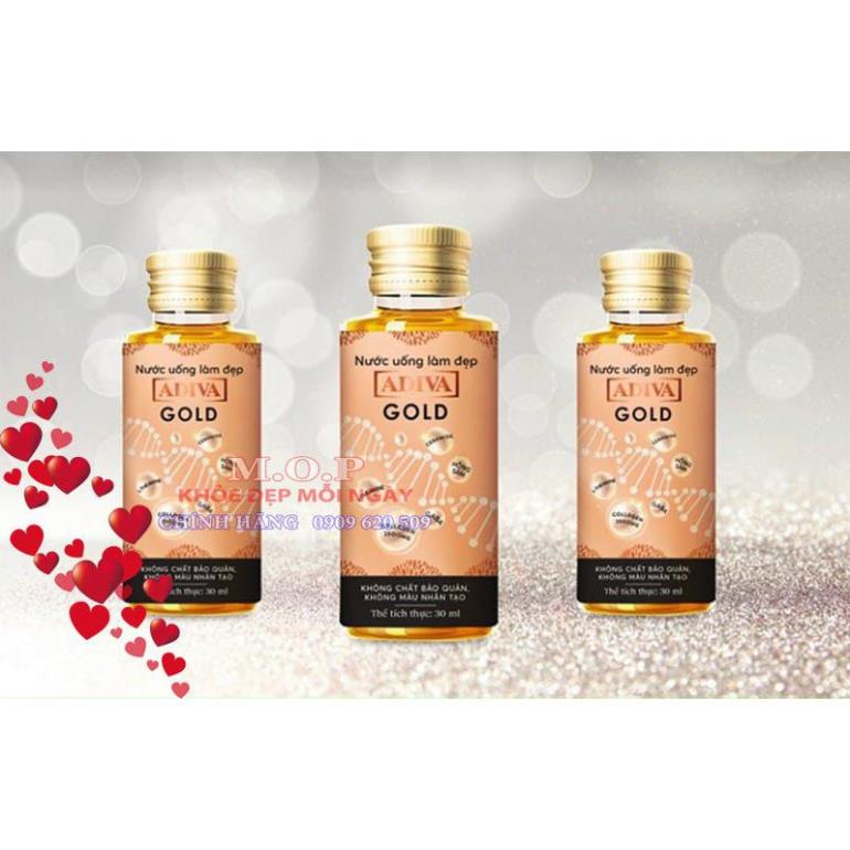 (CHÍNH HÃNG) 01 hộp GOLD ADIVA COLLAGEN Nước uống làm đẹp da ngăn ngừa lão hoá, hỗ trợ làm đẹp