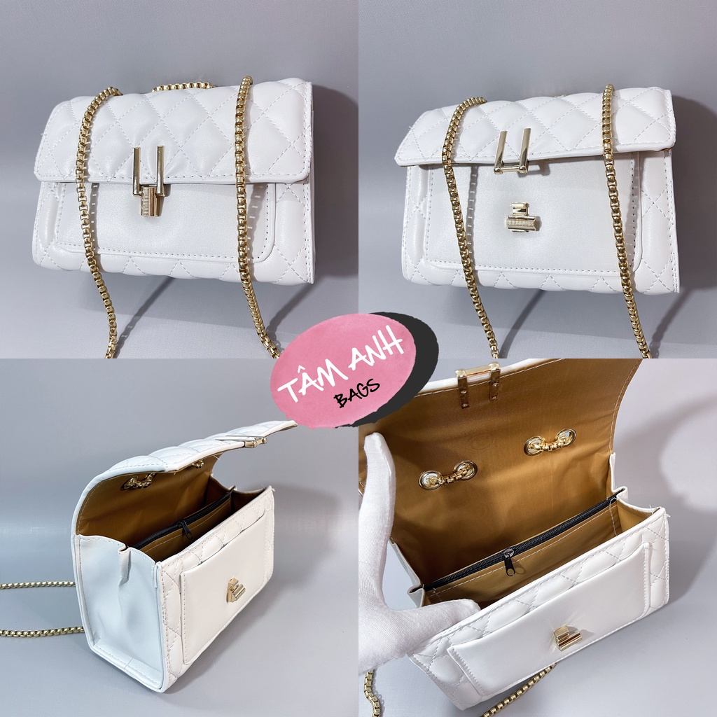 Thanh Lý Túi Xách Thời Trang Giá Rẻ Đeo Vai Đeo Chéo Boy Xích 2 màu Đen Trắng BOYVNX21