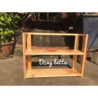 kệ để bàn (kệ cá betta) chất liệu gỗ thông sơn phủ đầy đủ