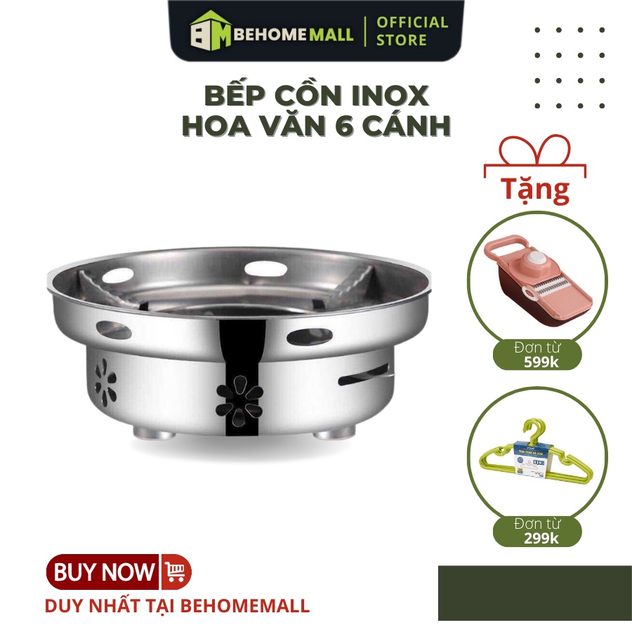 Bếp cồn BEHOME MALL bếp hoa văn, hình hoa 6 cánh tinh tế