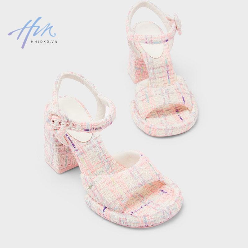 Giày Sandal Cao Gót Hở Ngón Phối Khóa Cài Đơn Giản Thời Trang Dành Cho Nữ