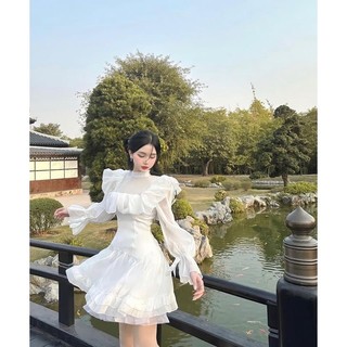Đầm bigsize voan kiếng tay dài nhẹ nhàng xinh xắn đáng yêu ( Thời trang Vicky G - Anitagreen ) HN0223