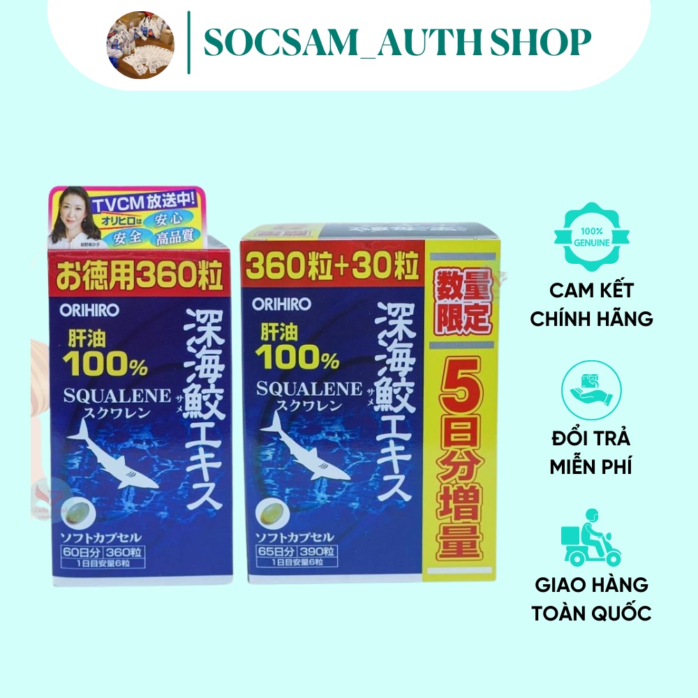 Viên uống sụn vi cá mập ⚡ CHẤT LƯỢNG CAO ⚡ Squalene Orihio 360 viên hỗ trợ xương khớp khỏe mạnh