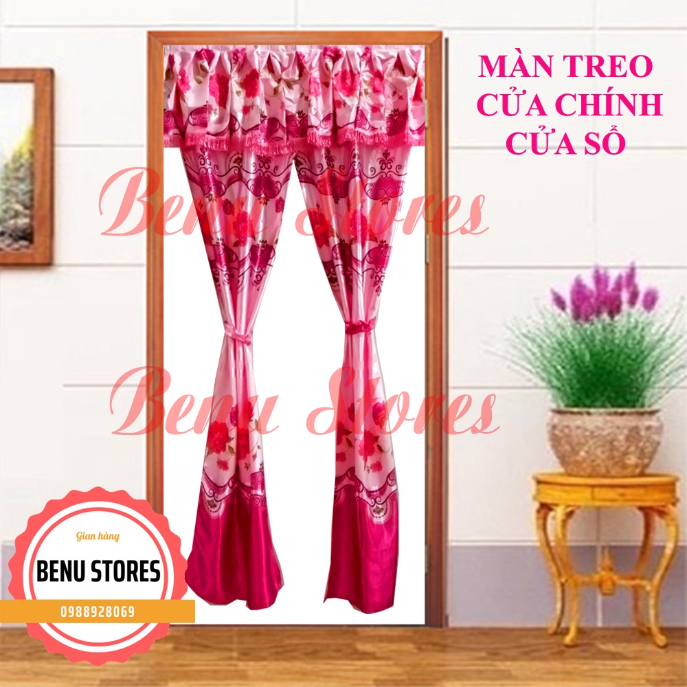 Màn cửa, rèm cửa, rèm trang trí phòng chất liệu phi bông cao cấp, sáng trọng màu hồng ngang 1m, dài 2m
