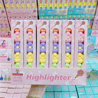Set bút dạ quang 6in1, bút highlighter cute
