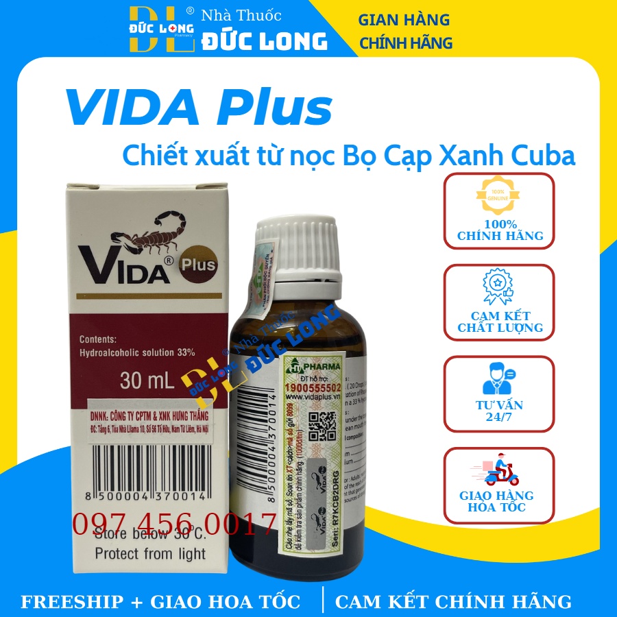 Vida Plus được chiết xuất từ nọc bọ cạp xanh cuba - chính hẵng Labiofarm, cuba