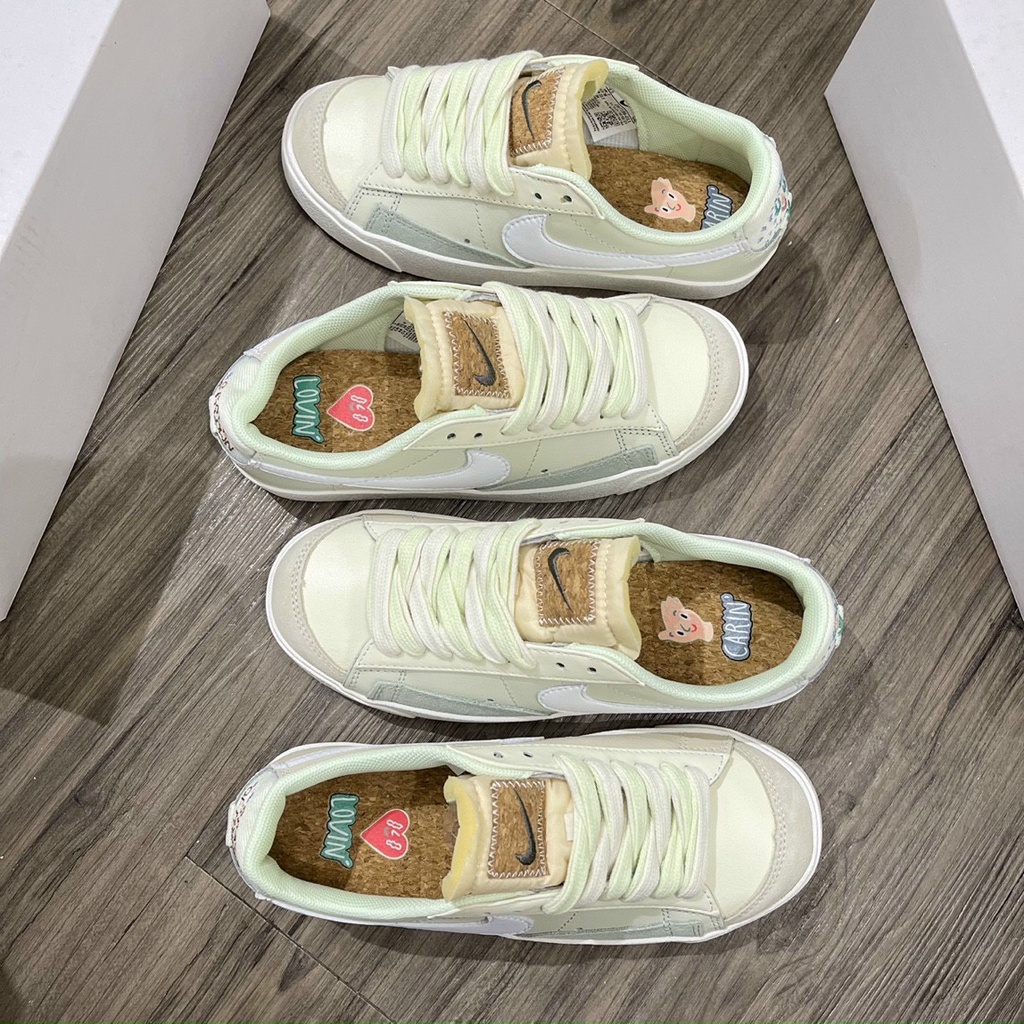Giày blazer kem xanh low 77 cao cấp