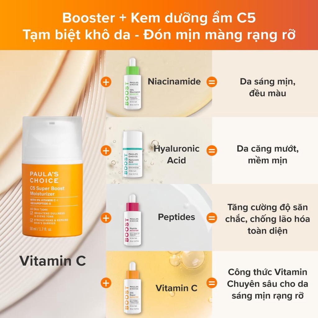 [PAULA'S CHOICE] Kem Dưỡng Ẩm Vitamin C Làm Sáng Da Và Tăng Sinh Collagen C5 Super Boost Moisturizer 50ml (Mã 2900)