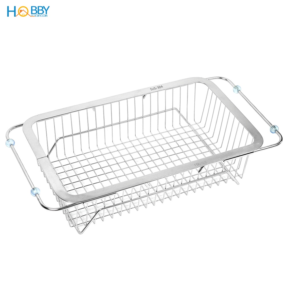 Khay đựng chén đĩa gác bồn rửa chén co giãn inox 304 Hobby home decor KDC5 tiện dụng