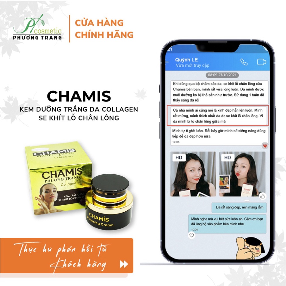 Kem Dưỡng Trắng Da COLLAGEN CHAMIS  - Giúp Làm Mịn Da, Se Khít Lỗ Chân Lông